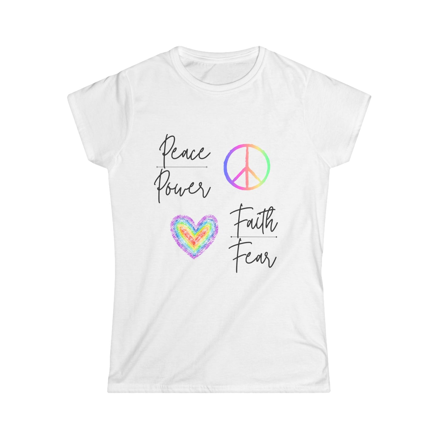 Women's Peace over Power/Faith over Fear Softstyle Tee