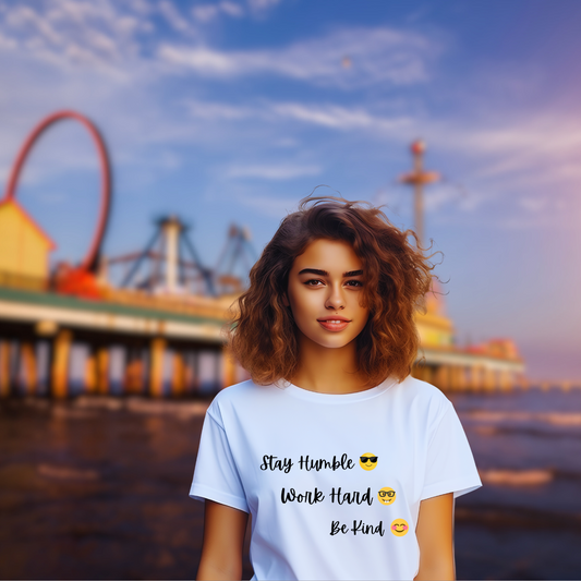 Stay Humble, Work Hard, Be Kind-Women's Softstyle Tee