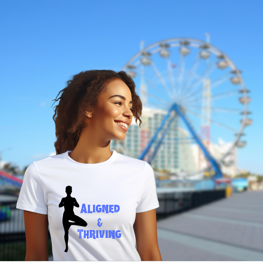Aligned & Thriving Women's Softstyle Tee - Inspirational Fitness T-Shirt
